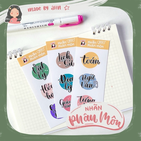 Nhãn phân môn 2024 sticker - MADE BY AHN thiết kế
