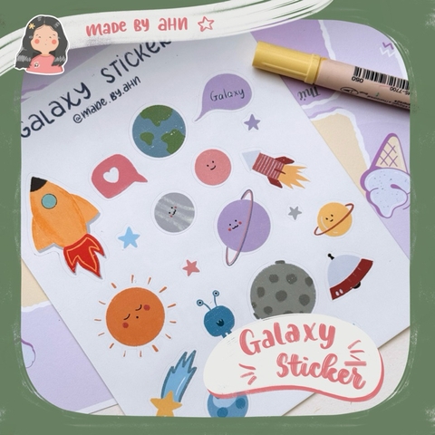 Sticker dải ngân hà dễ thương trang trí sổ tay, Bullet Journal - MADE BY AHN thiết kế