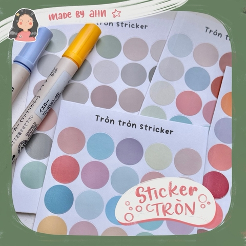 Sticker tròn tiện dụng trang trí sổ tay, Bullet journal