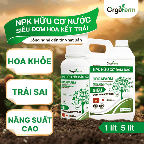 NPK Hữu Cơ OrgaFarm - Siêu Đơm Hoa Kết Trái - 5L