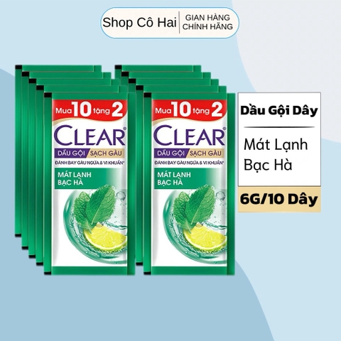 DAY DAU GOI CLEAR MEN HUONG BAC HA 6G * 12GOI