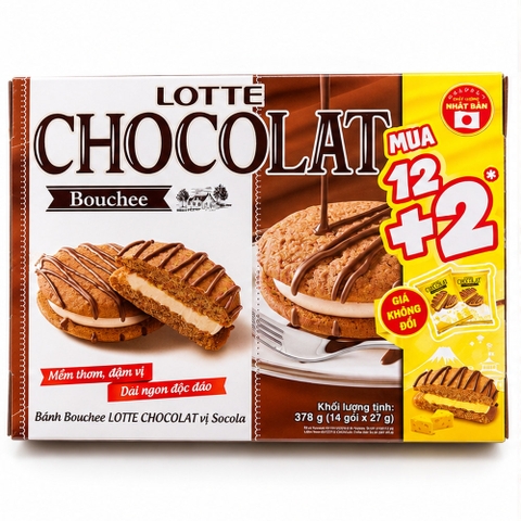 BANH LOTTE CHOCOLAT PIE VI SOCOLA 12+2P 396.2g