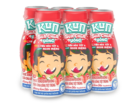 SUA CHUA UONG KEM DAU LOF KUN CHAI 85ml