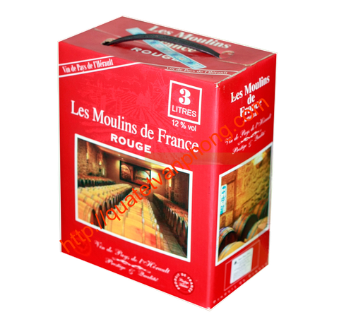 RUOU VANG LES MOULINS DE FRANCE ROUGE 3L