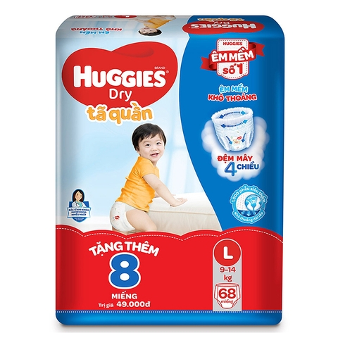 TA QUAN HUGGIES SUPER HERO CO L 68+8 (9-14KG)