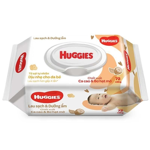 KHAN GIAY UOT HUGGIES CHIET XUAT CACAO 72 MIENG