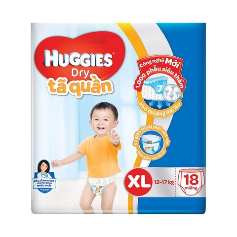 TA QUAN HUGGIES SIZE M 18 MIENG (12-17KG)