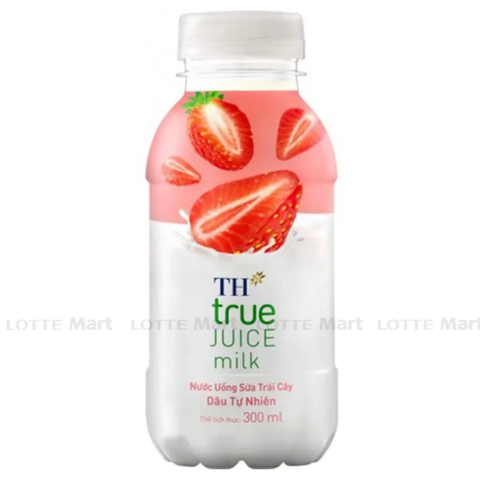 NUOC UONG SUA TRAI CAY TH TRUE MILK HUONG DAU 300ML