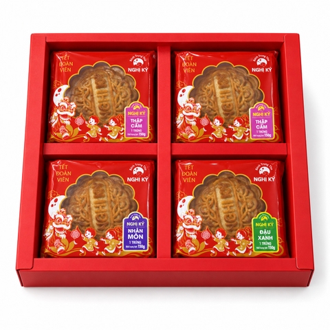 HỘP TRUNG THU 4 BÁNH ( 2 THẬP CẨM, MÔN, ĐẬU XANH)
