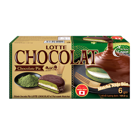 BANH BOUCHEE LOTTE CHOCOLAT VI TRA XANH MATCHA 162G/6GOI