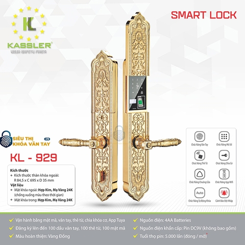 Khóa vân tay Kassler đại sảnh KL-929