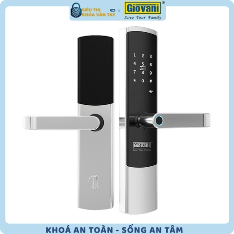 Khóa vân tay cửa gỗ  Giovani GSL-U801S màu bạc