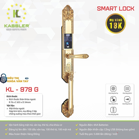 Khóa vân tay Kassler đại sảnh KL-979G