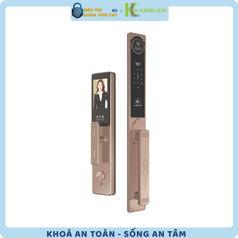 Khóa vân tay Kassler cửa gỗ KL-968 CNC Coffee
