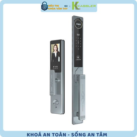 Khóa vân tay Kassler cửa gỗ KL-968 CNC Blue Gray