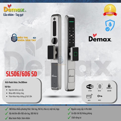 Khoá Vân Tay Cửa Nhôm Demax EL606TD