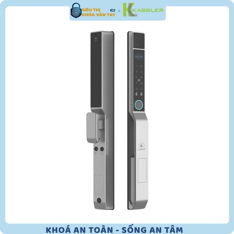 Khóa vân tay Kassler cửa nhôm KL-599 PRO MÀU XÁM