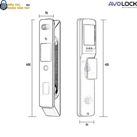 Khóa Vân Tay Avolock Cửa Gỗ AL 77TFV