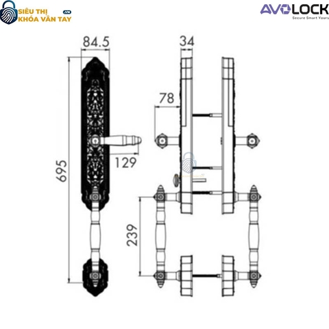 Khóa Vân Tay Avolock Đại Sảnh AC 997F