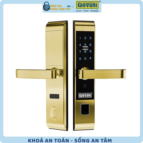 Khóa vân tay Giovani cửa gỗ GSL-118C87GG màu vàng