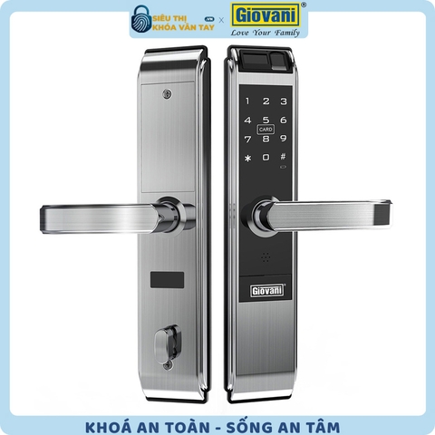 Khóa vân tay Giovani cửa gỗ GSL-C138F màu bạc
