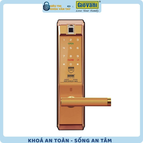 Khóa vân tay Giovani cửa gỗ GSL-K66 màu vàng