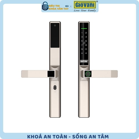 Khóa vân tay  Giovani cửa nhôm GSL-586G màu vàng