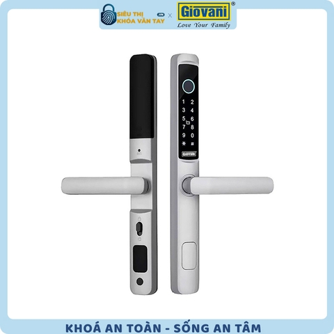 Khóa vân tay  Giovani cửa nhôm GSL-K511S màu bạc