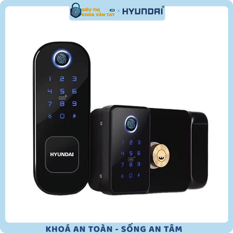 Khóa vân tay Hyundai cửa cổng HY-SLN002 Black