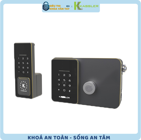 Khóa vân tay Kassler cửa cổng KL-579 CNC - GOLD GREY