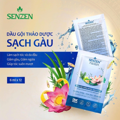 DẦU GỘI THẢO DƯỢC SẠCH GÀU SENZEN 12 GÓI x 6ML