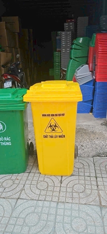 Thùng Đựng Rác Y Tế Công Cộng HPDE 240L Màu Vàng