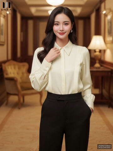 Sơ mi lụa mí vạt thân Unaa xinh xắn, dịu dàng, thanh lịch UNSM2509005
