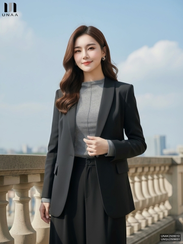 Vest cổ ve liền kiểu dáng thoải mái, siêu sang và dễ mặc UNAK2509010