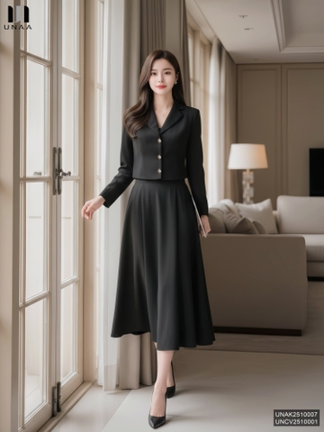 Chân váy xòe xếp Unaa thoải mái lên dáng xinh UNCV2510001