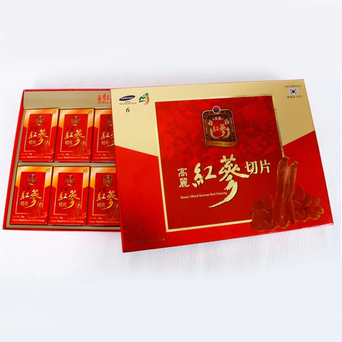 Hồng sâm thái lát tẩm mật ong hàn quốc Sambok food-Honey sliced korean red ginseng, 200g/hộp 30 hộp/thùng
