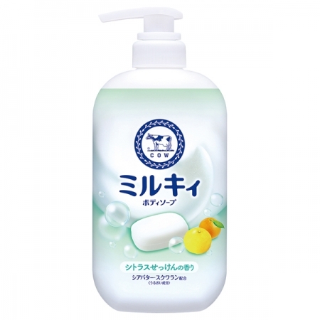 Sữa tắm bọt mịn dịu nhẹ hương cam chanh COW Milky Body Soap 500ml - 4901525011686