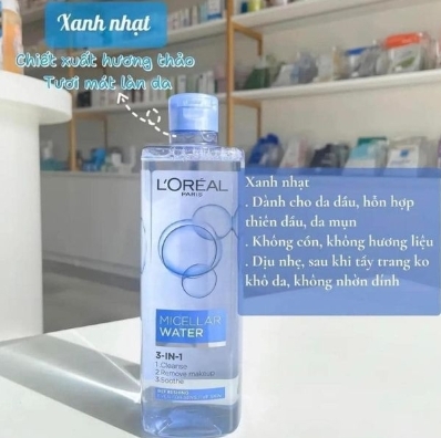 Nước Tẩy Trang L'oreal Refreshing Micellar Water 400ml #Xanh Nhạt