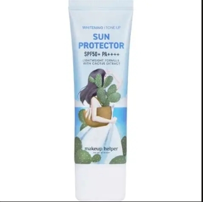 Kem chống nắng makeup helper whitening tone-up sun protector SPF50+/PA++++ Thương hiệu: Makeup Helper 50ml/tuýp 8809299821837