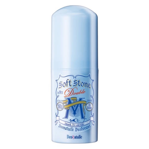 Lăn khử mùi đá khoáng  dạng sáp bạc hà cho nam 20G Deonatulle Soft  Stone Double Deodorant  for Men-4971825016674