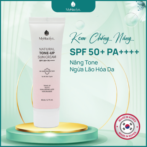 KEM CHỐNG NẮNG VẬT LÍ TONE-UP SPF50+ 50ML (MYHAELYN NATURAL TONE-UP SUN CREAM SPF50+ PA++++ - 8809236798628)