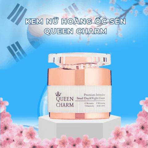 KEM NỮ HOÀNG HỒNG ỐC SÊN 60ML(QUEEN CHARM PREMIUM INTENSIVE SNAIL DAY&NIGHT CREAM-8809936050187)