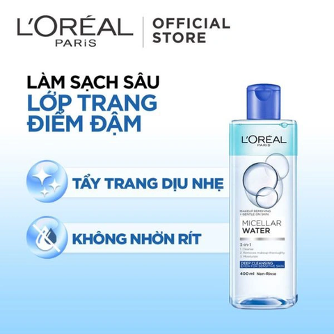 Nước Tẩy Trang L'oreal Deep Cleansing Micellar Water 400ml #Xanh Đậm