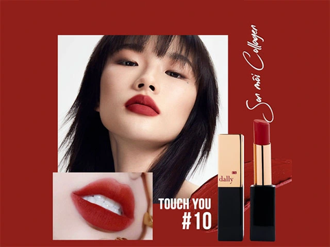 Son dưỡng ẩm, trang điểm, tăng độ đàn hồi và độ bóng mượt cho môi (Edally EX Collagen Ampoule Lipstick 10 TOUCH YOU ). Khối lượng 3.5g
