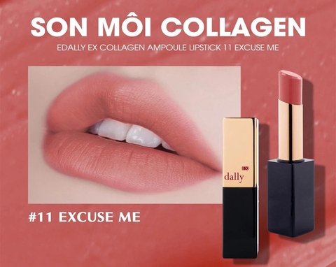 Son dưỡng ẩm, trang điểm, tăng độ đàn hồi và độ bóng mượt cho môi (Edally EX Collagen Ampoule Lipstick 11 EXCUSE ME ). Khối lượng 3.5g.