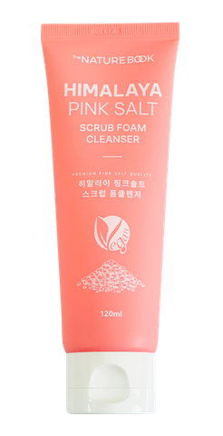 Sữa rửa mặt làm sạch,loại bỏ chất nhờn,bụi bẩn,dưỡng ẩm,làm trắng da (THE NATURE BOOK HIMALAYA PINK SALT SCRUB FOAM CLEANSER). Thể tích 120ml.