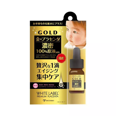 Tinh chất dưỡng da (dùng cho da mặt) giúp dưỡng trắng da, đem lại độ ẩm cho da - WHITE LABEL PREMIUM PLACENTA GOLD ESSENCE 10ml