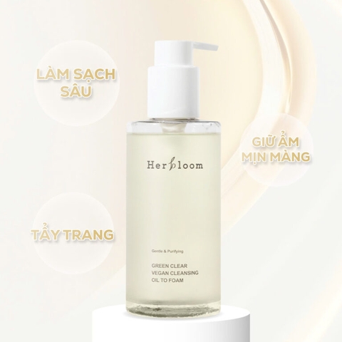 Kombucha clear vegan cleasing oil to foam sữa rửa mặt và dầu tẩy trang 2 trong 1 Thương hiệu: Herbloom 200ml/chai