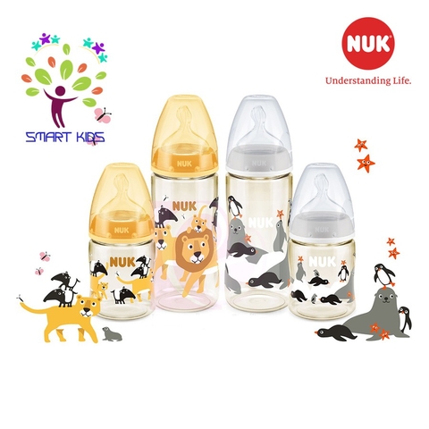 BÌNH SỮA NUK PREMIUM CHOICE+ NHỰA PPSU (ANIMALS) 150ml/300ml