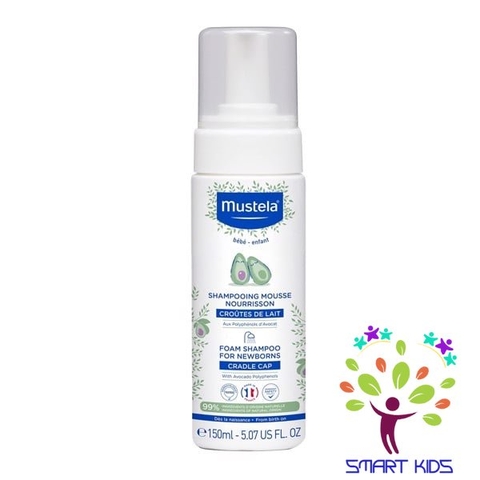 Dầu Gội loại bỏ Cứt Trâu (Viêm Da Tiết Bã) MUSTELA Foam Shampoo For Newborns 150ml